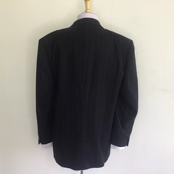 MANCILLAS International Mens 100% Blue Wool Pinstripe Two Button Suit Coat 46R - Picture 3 of 14